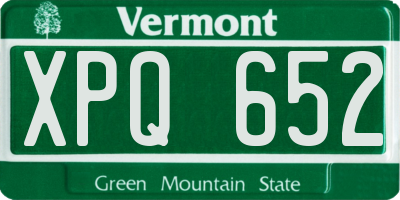 VT license plate XPQ652