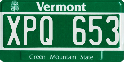 VT license plate XPQ653