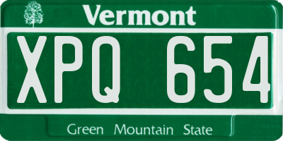 VT license plate XPQ654