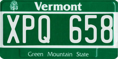 VT license plate XPQ658