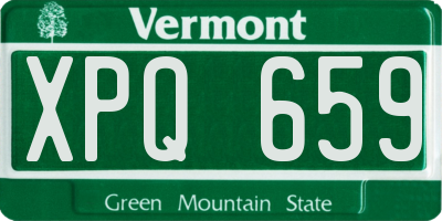 VT license plate XPQ659