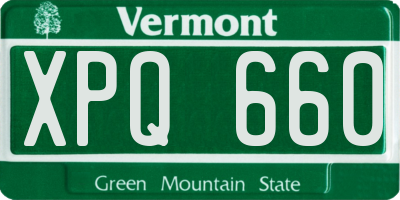 VT license plate XPQ660