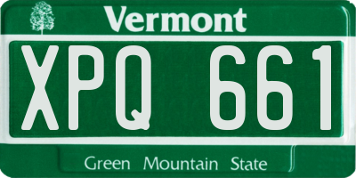 VT license plate XPQ661