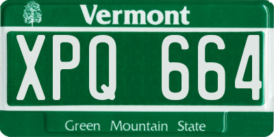 VT license plate XPQ664