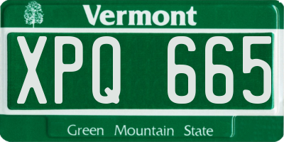 VT license plate XPQ665