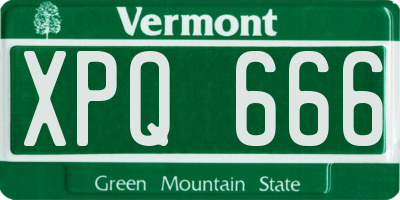 VT license plate XPQ666