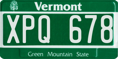 VT license plate XPQ678