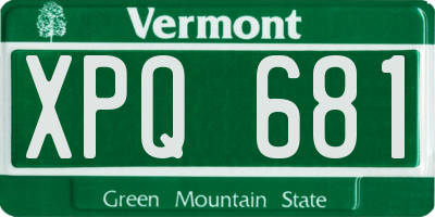 VT license plate XPQ681