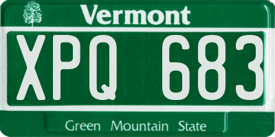 VT license plate XPQ683