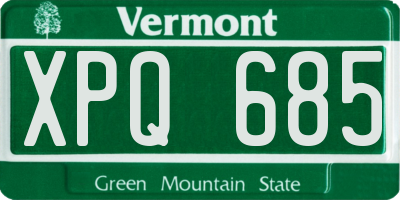 VT license plate XPQ685