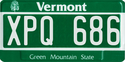 VT license plate XPQ686