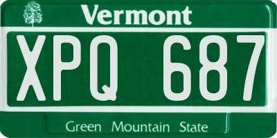 VT license plate XPQ687