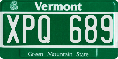 VT license plate XPQ689