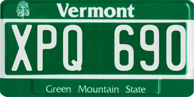 VT license plate XPQ690