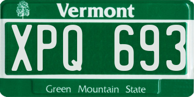 VT license plate XPQ693