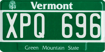 VT license plate XPQ696