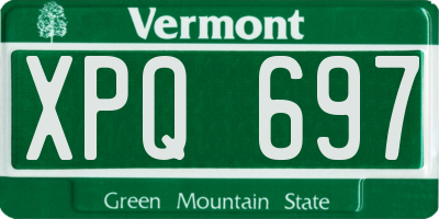 VT license plate XPQ697