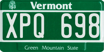 VT license plate XPQ698