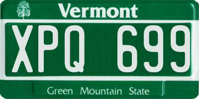 VT license plate XPQ699