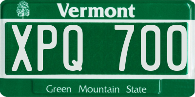 VT license plate XPQ700