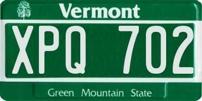 VT license plate XPQ702