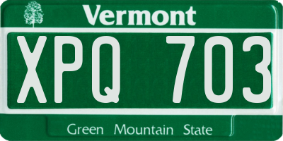 VT license plate XPQ703