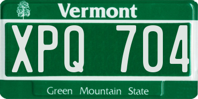 VT license plate XPQ704