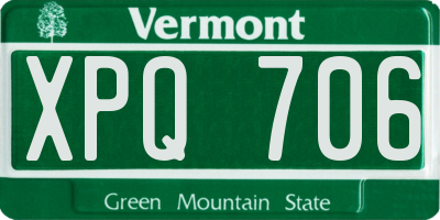 VT license plate XPQ706