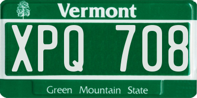 VT license plate XPQ708