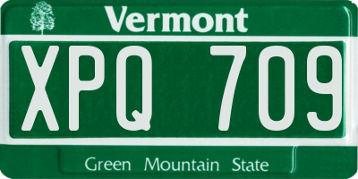 VT license plate XPQ709