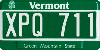 VT license plate XPQ711