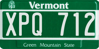 VT license plate XPQ712