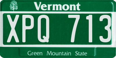 VT license plate XPQ713