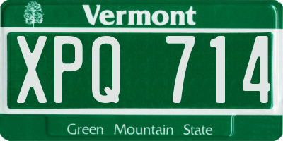 VT license plate XPQ714