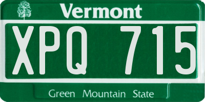 VT license plate XPQ715