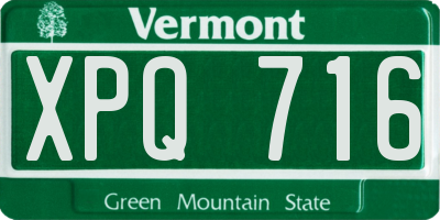 VT license plate XPQ716