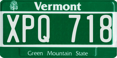 VT license plate XPQ718