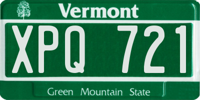 VT license plate XPQ721