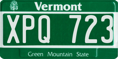 VT license plate XPQ723
