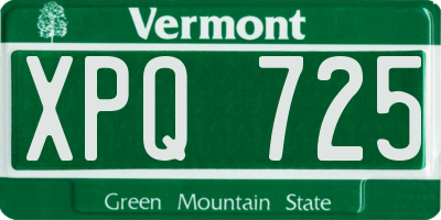 VT license plate XPQ725
