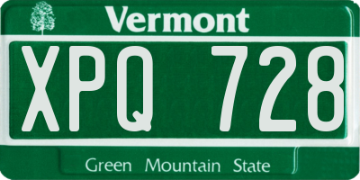VT license plate XPQ728