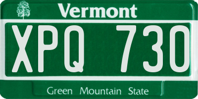 VT license plate XPQ730