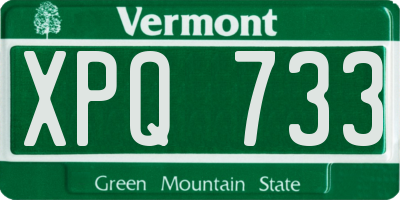 VT license plate XPQ733