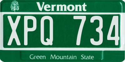 VT license plate XPQ734