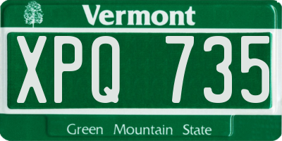 VT license plate XPQ735
