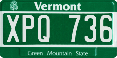 VT license plate XPQ736