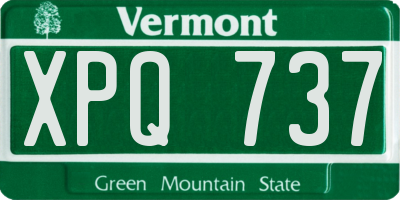 VT license plate XPQ737