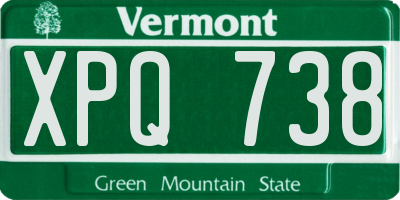 VT license plate XPQ738