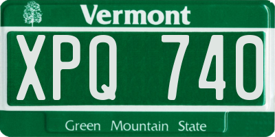 VT license plate XPQ740
