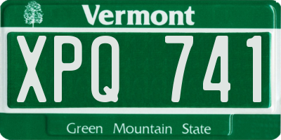 VT license plate XPQ741
